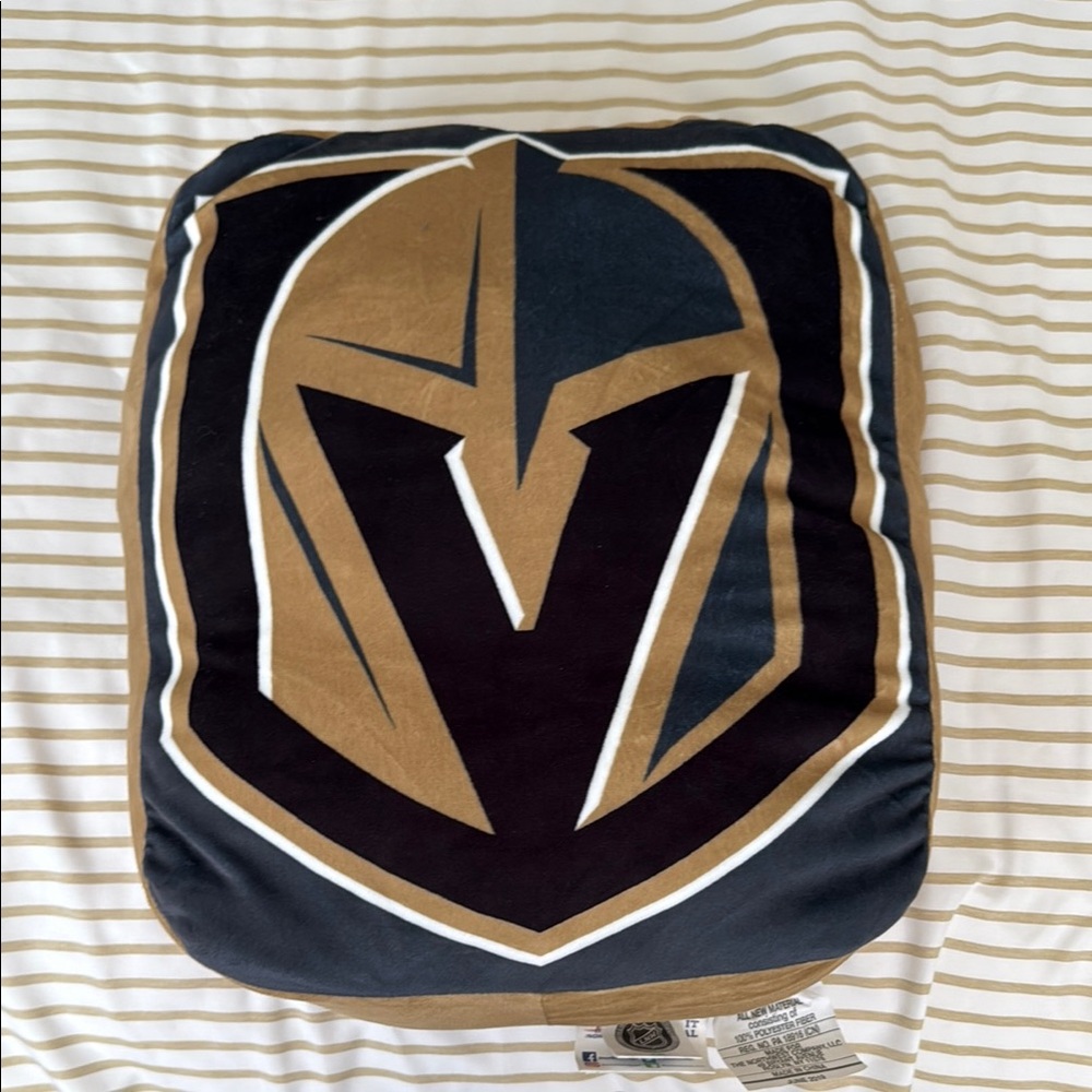Vegas Golden Knights Black and Gold Logo Pillow